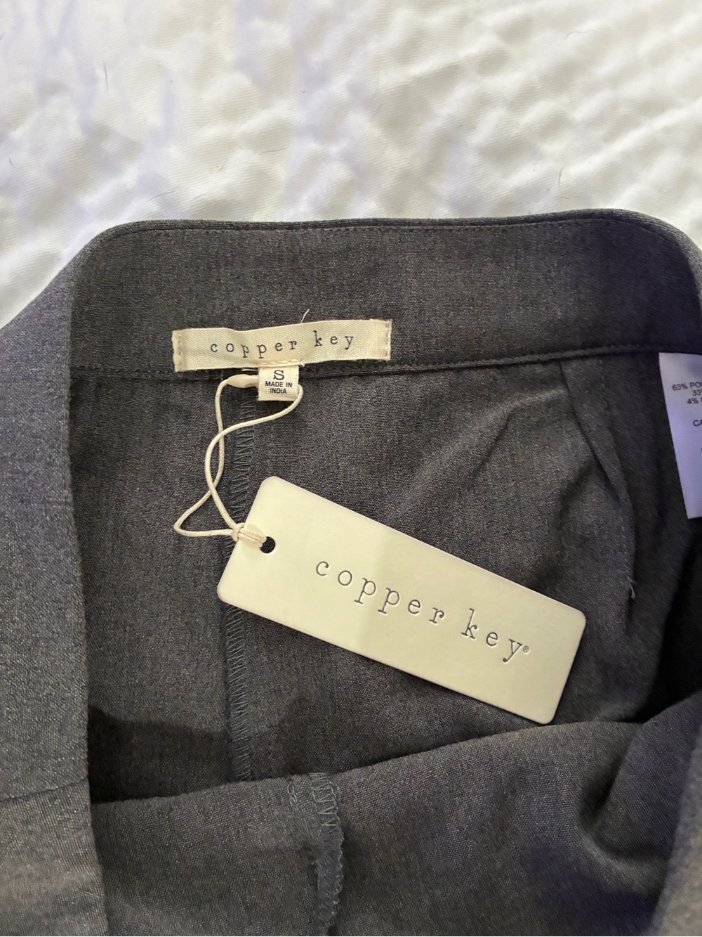 Copper Key Charcoal Grey Button-Up Blouse